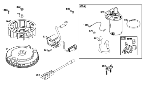 Part Location Diagram of 595170 Briggs and Stratton Pad-solenoid